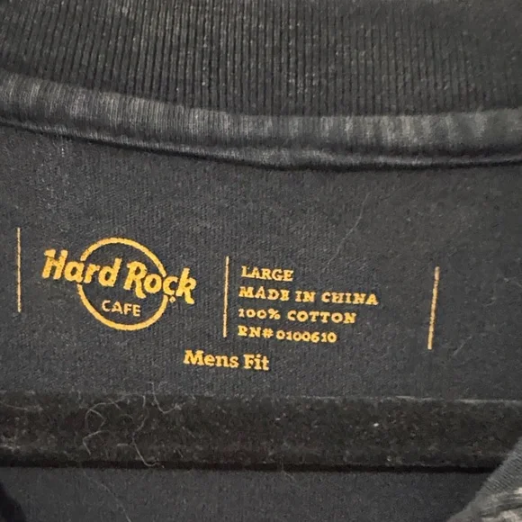 Hard Rock Cafe Charcoal and Gold Polo Shirt Barcelona Men’s Large - Picture 5 of 7
